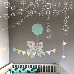 Transparent Bubble Garlands Mermaid Party Decoration Colored 26.4 feet, White