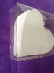 8 PIECES HANGING WHITE GLITTERY HEART DECORATION FOR BIRTHDAY WEDDING PARTIES