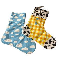 4 Pcs 18″ Cartoon Toy Christmas Stocking Large Flannel Cartoon Toy Theme Toys