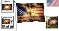 Heavy Duty 3×5 Ft Double-Sided Patriotic Eagle Flag for 4th of July Celebrations