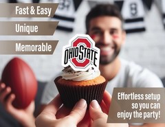 Ohio State University Cupcake Topper Party Supplies for Football, Birthday, G…