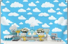 Blue Sky White Clouds Backdrop Cartoon Kids Newborn Birthday Party Photography