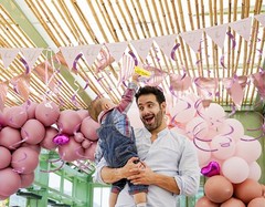 30 PCS Pink Hanging Swirls Streamers Plastic Ceiling Party Decor 26 In