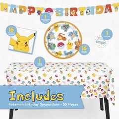 Pokemon Birthday Decorations Party Supplies for 16 – Officially Multicolor