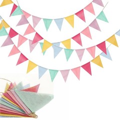 48Pcs Colorful Pastel Triangle Bunting Pennant Banner Flags for Party Decor