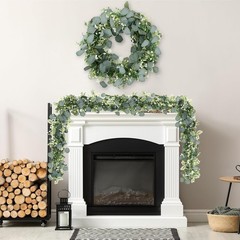 8 Pack Artificial Eucalyptus Garland Eucalyptus Leaves Vines Greenery Garland