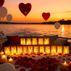 Happy Anniversary Light up Letters, Include Light up Letters, with Tea Lights Ca