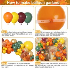 Pumpkin Fall Balloon Arch Kit – Orange Brown White Thanksgiving Decor Kit