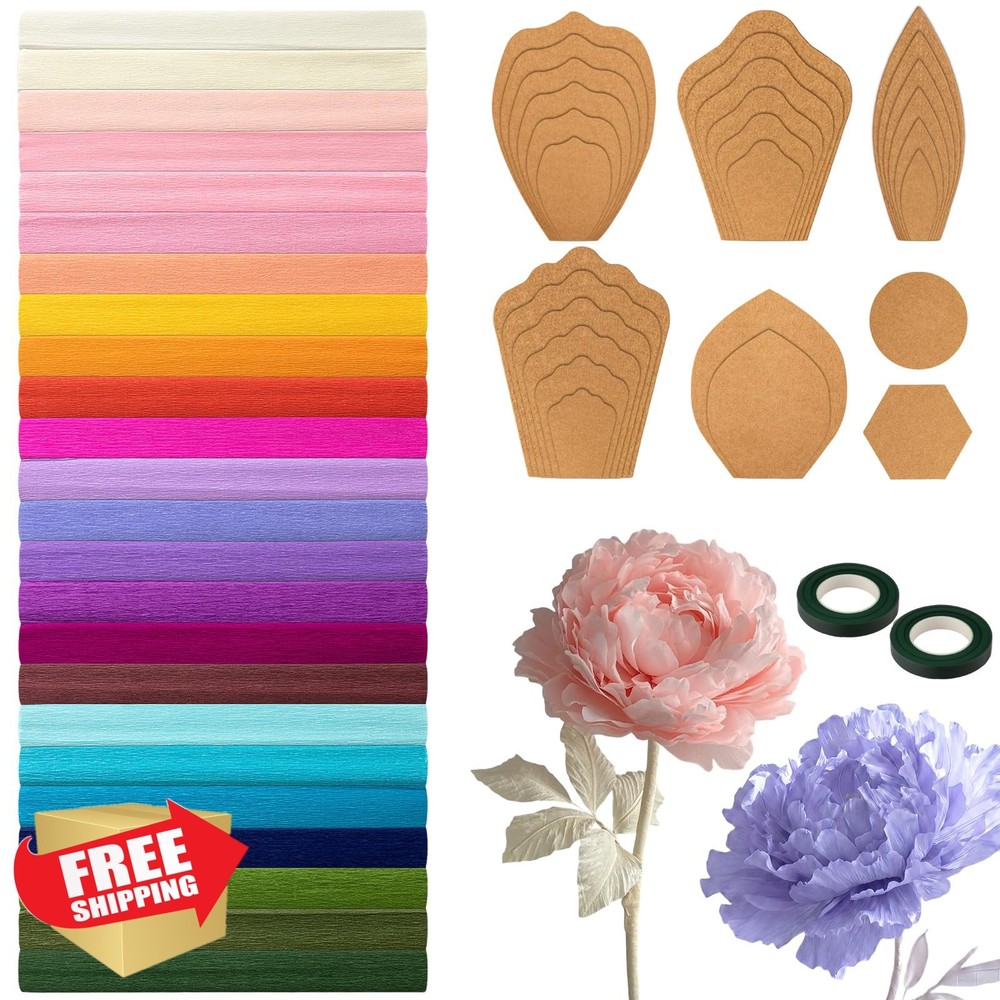 AmazingSpark 24pc Crepe Paper Mixed Color 82pc