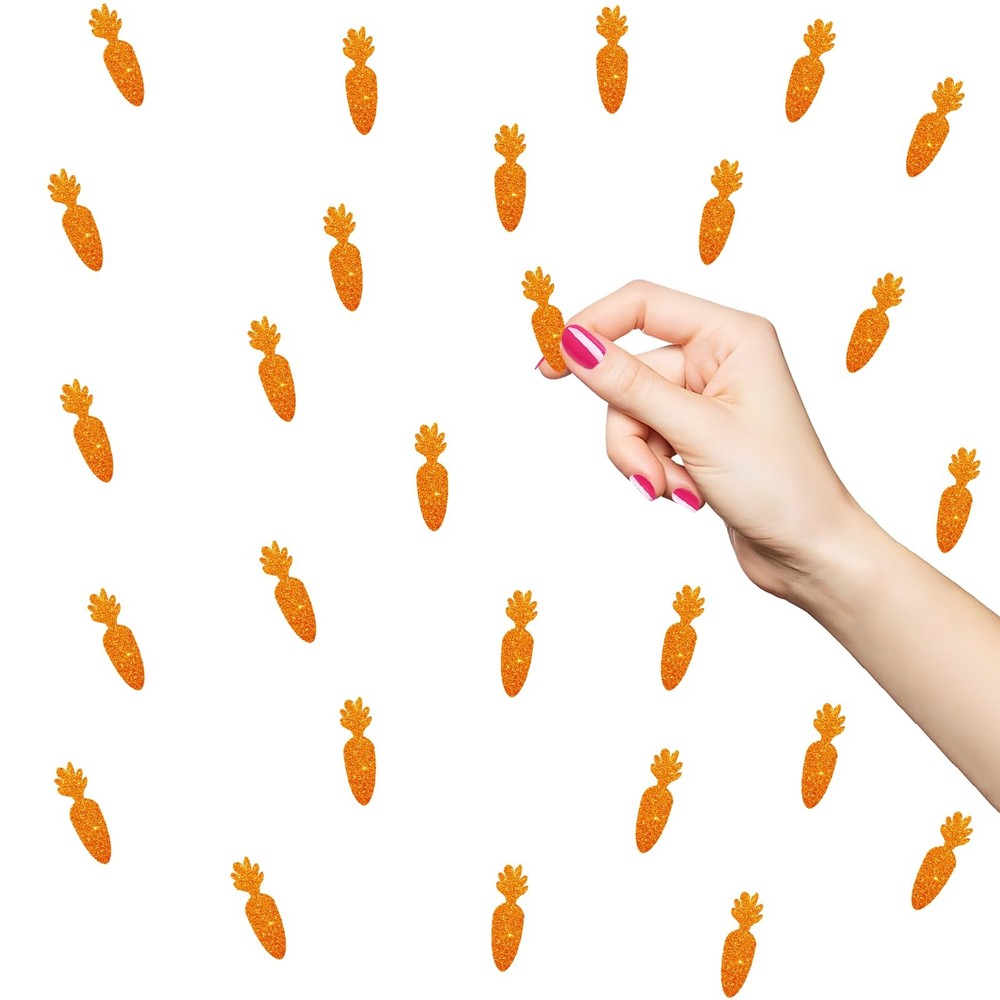 Orange Glitter Carrot Confetti Vegetable Table Scatters Farm Party 120 PCS
