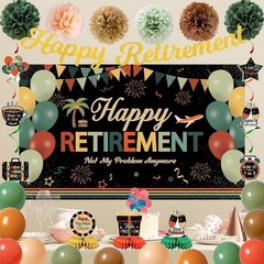 Complete Colorful Retirement Celebration Kit with Banner & Centerpieces – Unisex