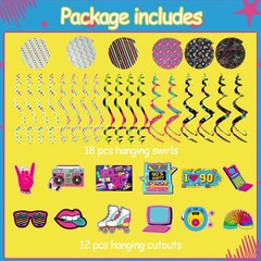 90s Theme Party Decorations Throwback 90’s Colorful 16 x 16 cm,
