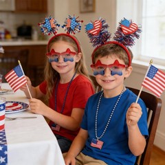 Patriotic Accessories Bulk Party Supplies 12 Pcs Star Sunglasses USA Headbands