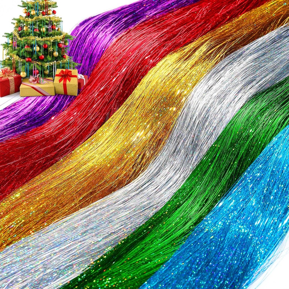 40000 PCS 19.7 Inch Multicolor Tinsel Icicles Christmas Tree Foil Fringe