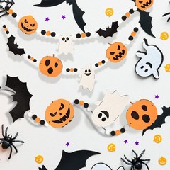 24.6Ft Felt Banner – Cute Pumpkin Ghosts Expressions Bat Pom Pom Garlands – H…