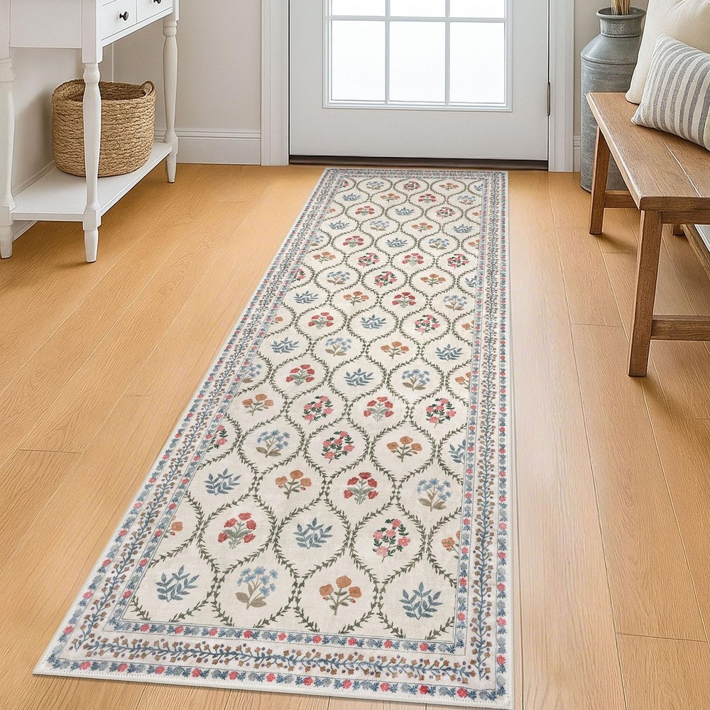 KILOCOCO 2×6 Moroccan Runner Rug, Ivory Super Soft Washable Hallway Entryway …