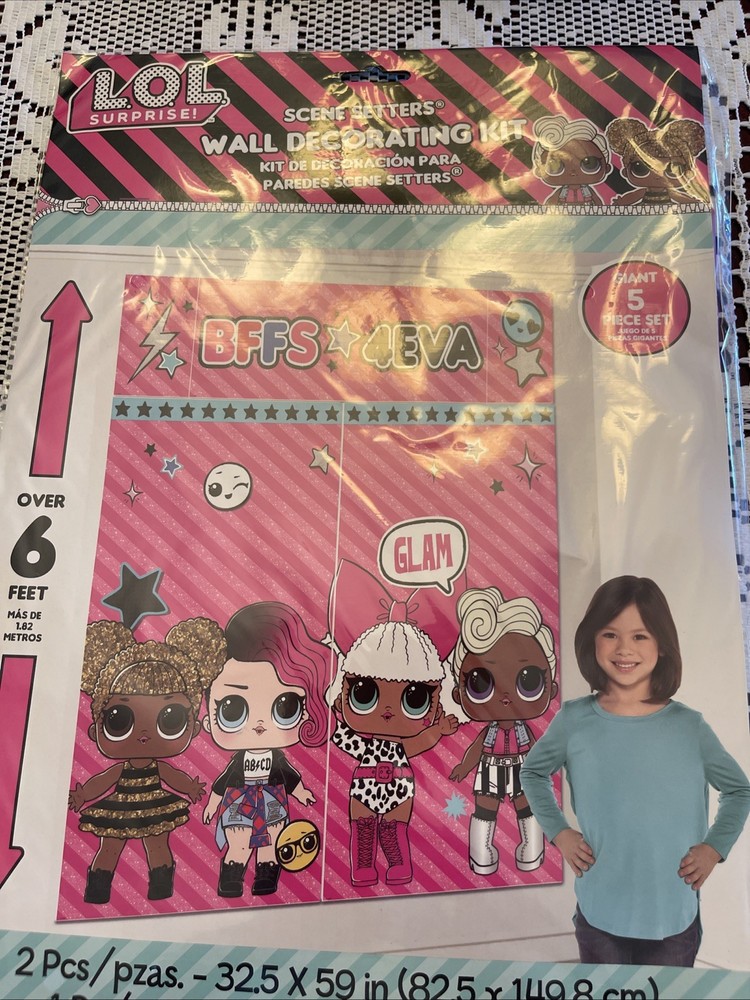 LOL SURPRISE BFFS 4 Eva Mural Scene Setter Wall Decorating Kit Birthday Party