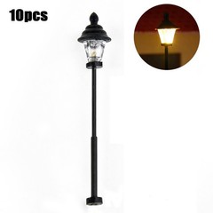 10Pcs LED Park Lanterns Lamps 45mm N Scale 1: 160 Model Railway Bonsai New Hot