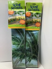 Tropical Palm Trees Scene Setter Luau Beach Party Summer Decor 50x4ft Lot Of 2