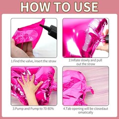 Hot Pink and Rose Double Sided Square Foil Balloons Wall,19 Inches Pink Metal…