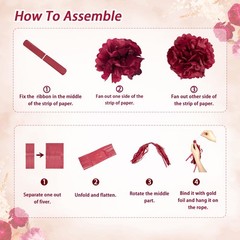 Burgundy Birthday Party Decorations with Happy Birthday Banner Tissue Tassels…