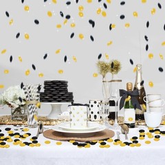300 PCS Glitter Gold Black Table Confetti Paper Circle Dots Birthday Party