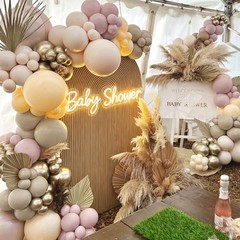 Boho Pink Nude Neutral Balloon Arch Kit, 166Pcs Pastel Brown Maca Light Pink …