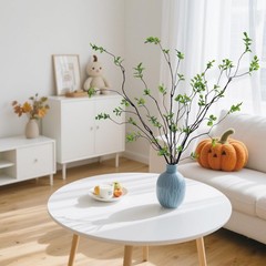 Cherica 4 Pcs Artificial Ficus Branches Faux Eucalyptus Stems, 4 Pcs, Green
