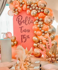 Orange and Gold Balloon Garland Arch Kit-141Pcs Cream White Orange Gold Balloons