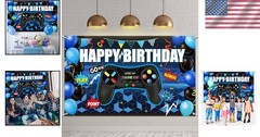 Vibrant Gaming Birthday Backdrop for Perfect Photo Ops – 70.8 x 43.3 Inches