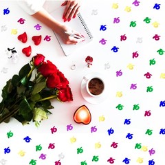 Number 16 Confetti Multicolor Birthday Anniversary Party Decoration Supplies
