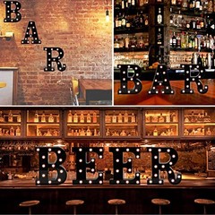 Light Up Black Alphabet Marquee Letters Sign LED Marquee Number Style Letter T