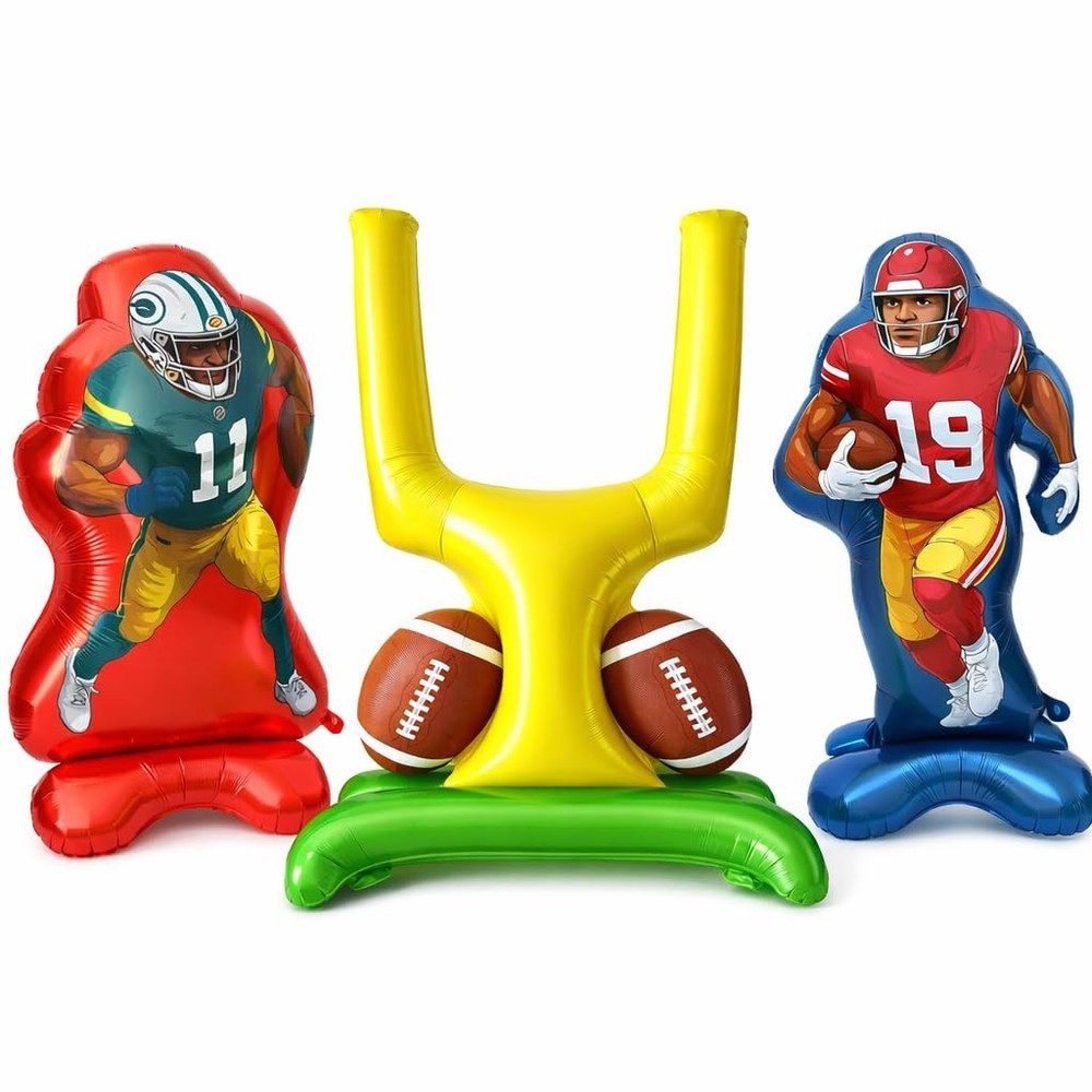 Football Party Balloon Set – Includes Goal Post & 2 Football Player Balloons,…