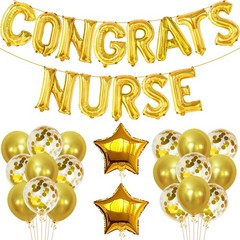 Katchon, Congrats Nurse Gold Balloons Banner Set – 16 Inch, Pack Of 35 | Nurs…