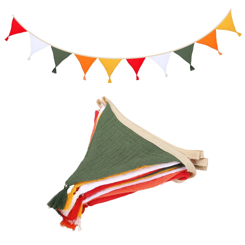 3.1m/10.2ft Fabric Pennant Banner, Pennant Banner Flags, Red/Green