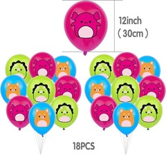 32 Piece Squishmellow Birthday Party Set With Balloons
