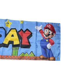 Super Mario & Luigi HAPPY BIRTHDAY Outdoor or Indoor Banner 118 in. x 20 in.