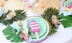 BULK 72-PC Medium 6″X8″ Tropical Monstera Leaves Polyester Luau Beach Decor #4-P