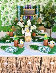BULK 72-PC Medium 6″X8″ Tropical Monstera Leaves Polyester Luau Beach Decor #4-P