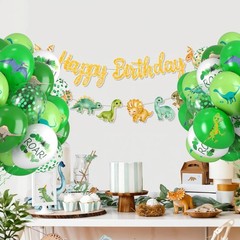 Dinosaur Balloons, 12 Inch Fruit Lime Dark Green White Confetti Balloons with…