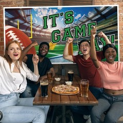 65″ x 32.7″ Football Banner for Tailgate & 65 inches by 32.7 inches, green
