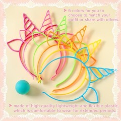48 Pcs Unicorn Headbands Unicorn Birthday Party Favors Unicorn Headwear Plast…