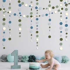Sage Green and Dusty Blue Party Decorations 52 feet,