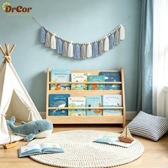 DrCor Coastal Blue White Tassel Garland – Handmade Boho Yarn Banner for Class…