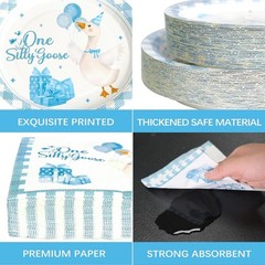 Blue Goose Theme Plates & Napkins – Pack of 180