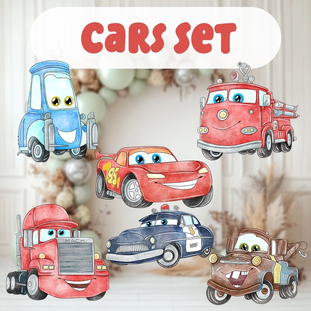 Cars McQueen Cutouts, Vehicles Props, Birthday, Baby Shower