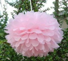 10x white paper lanterns pink cream pom poms wedding birthday hanging decor