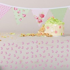 100 PCS Number 3 Confetti, Pink Glitter Paper Scatter, Birthday Party Decor
