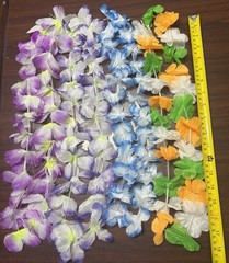 Tropical Floral Multicolor Plastic Lei-Style Party Garlands for Luau/Beach