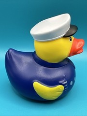 Police Officer Squeaker Blue Rubber Duck 4 inch